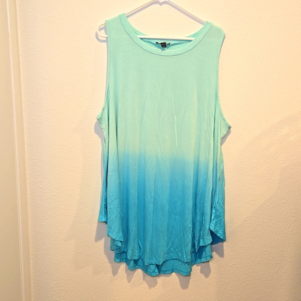 Lane Bryant Ombre Blue Aqua Teal Tank Size 26/28
